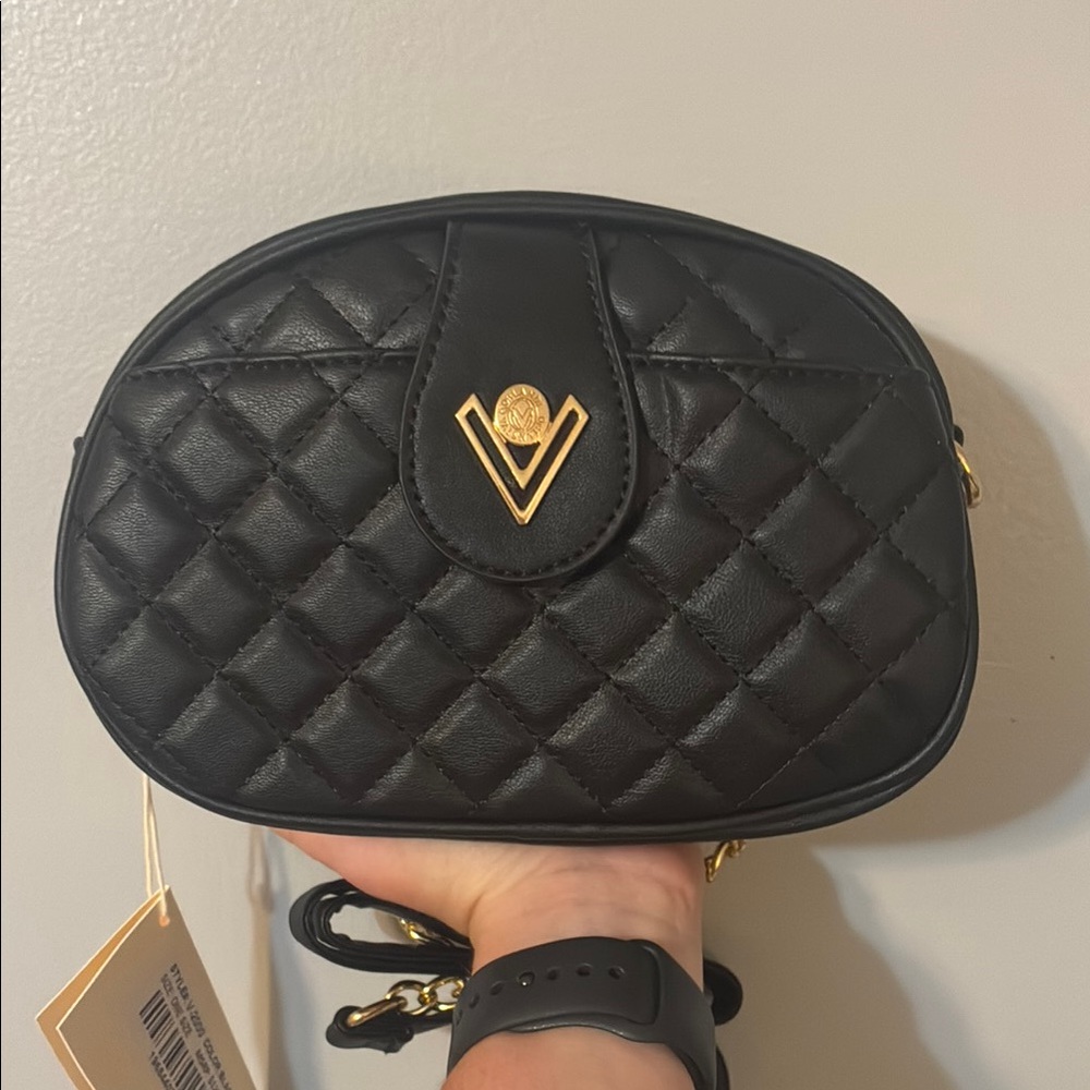 Valentino Orlandi Black Quilted Crossbody Bag